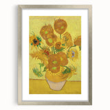 Extra large abstract art print featuring textured swirls in vibrant blue and yellow tones, framed in silver.