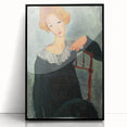 Modern Wall Art: Woman with Red Hair - Elegant Abstract Portrait