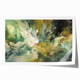 Abstract strokes wall art print showcasing vibrant blue, orange, and green colors with dynamic brushstroke patterns, ideal for modern home decor. Rolled and ready for framing, it adds a contemporary touch to any space.
