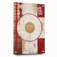 Abstract wall art print featuring vibrant strokes in bold colors, showcased in acrylic glass with pins for a modern display; perfect for contemporary decor.