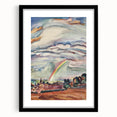 Modern Wall Art: The Rainbow - Vibrant Landscape Watercolor Print