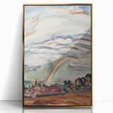 Modern Wall Art: The Rainbow - Vibrant Landscape Watercolor Print