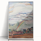 Modern Wall Art: The Rainbow - Vibrant Landscape Watercolor Print