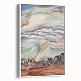 Modern Wall Art: The Rainbow - Vibrant Landscape Watercolor Print