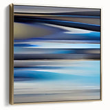 Framed wall art featuring abstract strokes in silver and gold tones, showcasing a modern design with elegant textures, perfect for contemporary home decor.