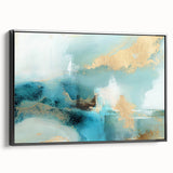 Framed canvas wall art showcasing abstract strokes in black and white, perfect for modern decor. Side view highlights its sleek design and elegant finish.