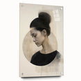 Elegant Dining Room Art Prints - Black & Beige Modern Portrait