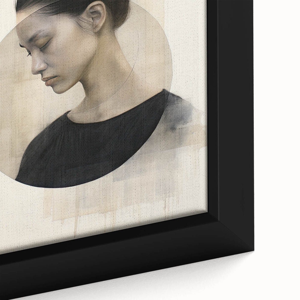 Elegant Dining Room Art Prints - Black & Beige Modern Portrait