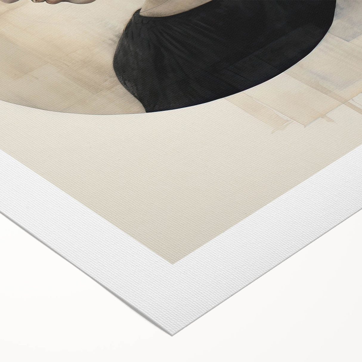 Elegant Dining Room Art Prints - Black & Beige Modern Portrait