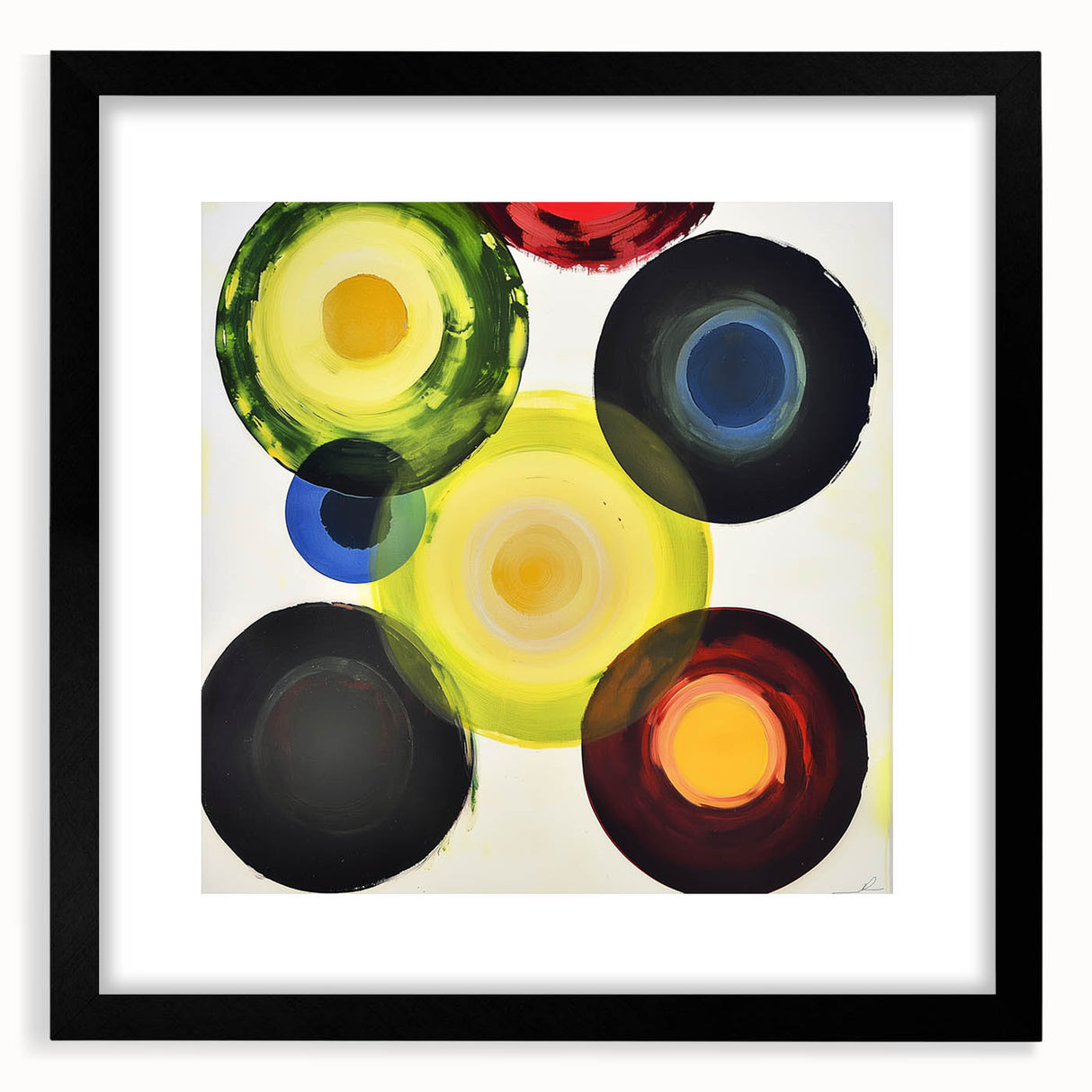 Abstract geometric frame in black with a matte finish, showcasing a modern design that enhances any contemporary decor. Ideal for art lovers seeking a stylish display.