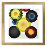 Abstract geometric frame in gold with a mat, showcasing a modern design, ideal for contemporary home decor. Perfect for adding elegance to any room.