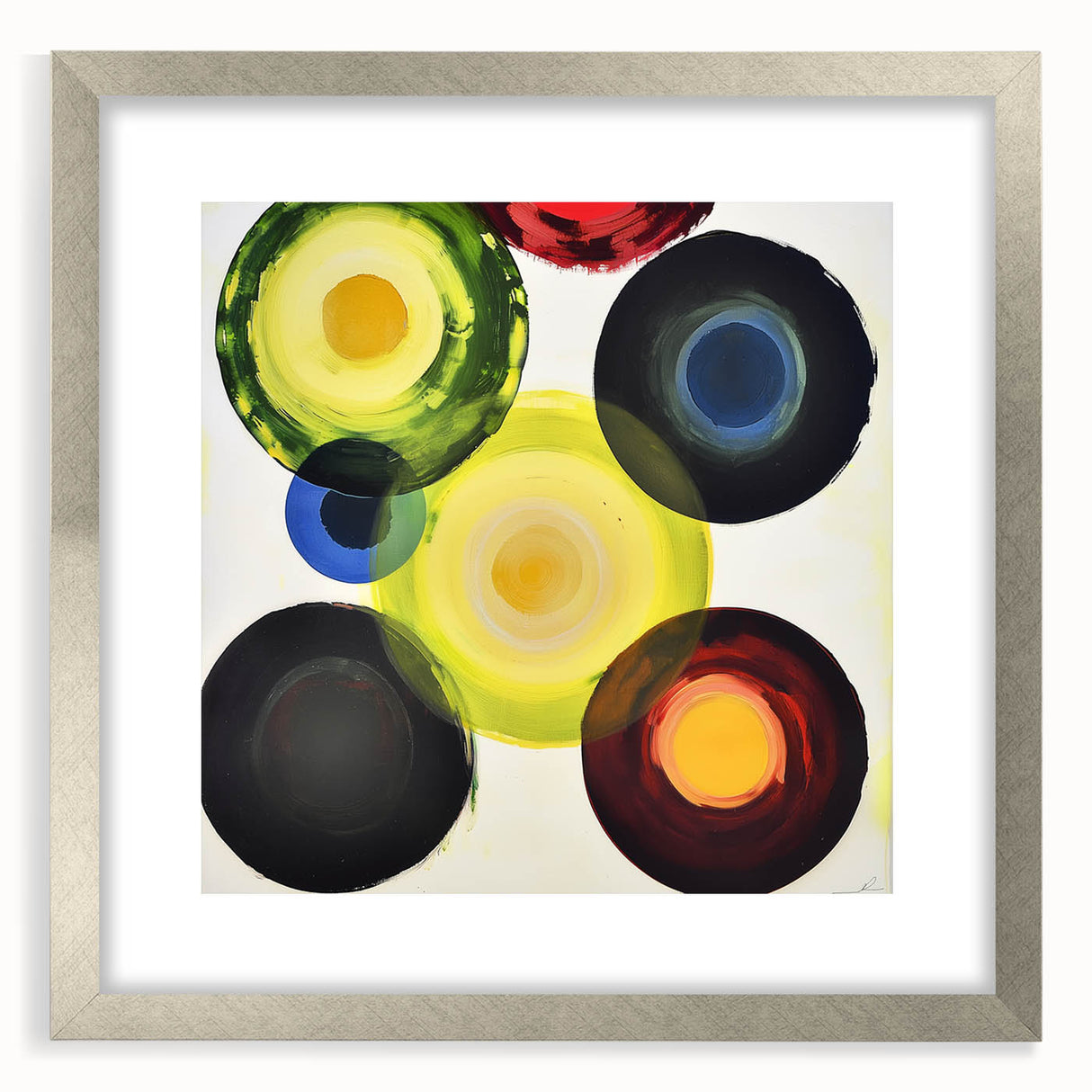 Abstract geometric frame with a silver mat, showcasing a modern design that highlights sharp angles and elegant lines, perfect for contemporary decor.