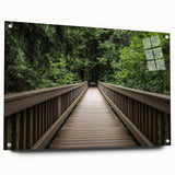Acrylic glass landscape bridge design showcasing a modern architectural structure with visible pins, set against a neutral background to highlight its elegance and detail.