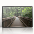 Framed acrylic artwork showcasing a modern landscape bridge design in black, highlighting intricate details and sleek lines, perfect for contemporary decor.