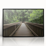 Framed acrylic artwork showcasing a modern landscape bridge design in black, highlighting intricate details and sleek lines, perfect for contemporary decor.