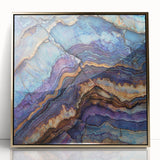 Framed acrylic artwork showcasing a stunning landscape of canyons with rich gold accents, perfect for enhancing modern home decor or office spaces.
