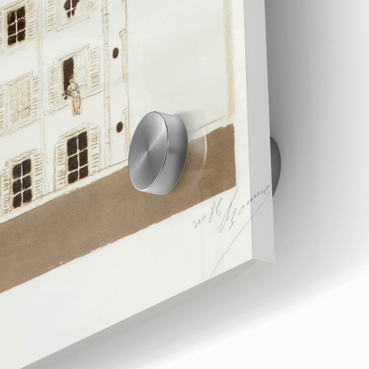 Modern Wall Art of Paris Courtyard Scene - Minimalist Contemporary Art Print