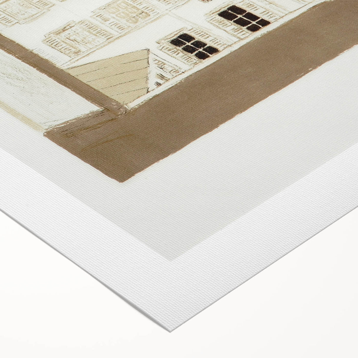 Modern Wall Art of Paris Courtyard Scene - Minimalist Contemporary Art Print