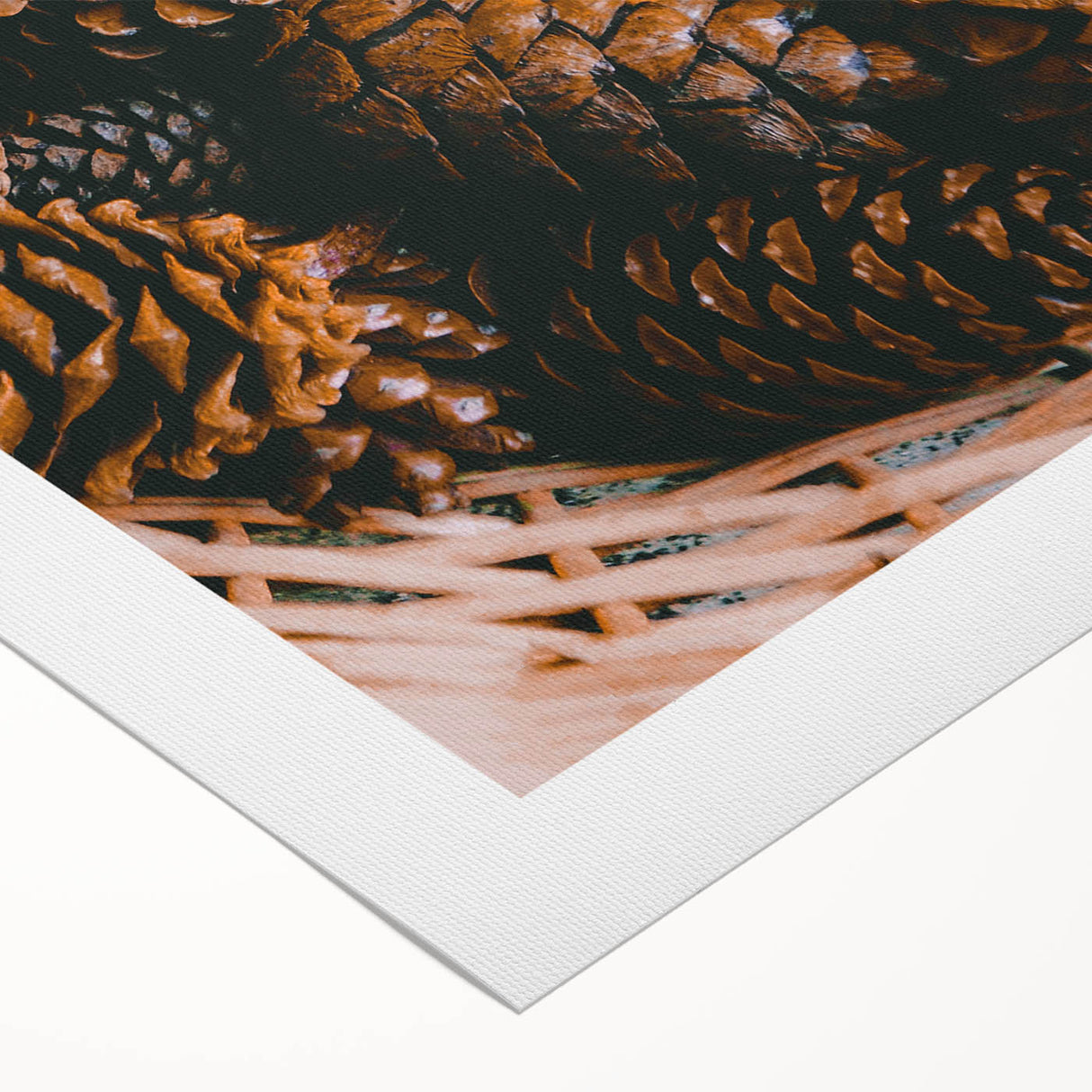 Art deco poster featuring autumnal trees in orange and yellow hues on a rolled canvas, suitable for dining room decor.