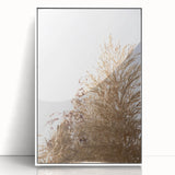 Art deco poster depicting a stylized summer scene in pastel shades, framed in white acrylic, suitable for nursery wall art.