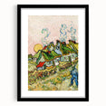 Extra large framed abstract art print featuring vibrant, textured swirls of blue, yellow, and red.