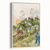 Vintage poster art of Van Gogh with colorful palette on extra large framed canvas, suitable for living room decor.