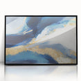 Framed abstract wall art showcasing vibrant black strokes on a white background, perfect for modern home decor, available in an elegant acrylic frame.