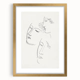 Modern Wall Art: Minimalist Sketch of Women - Elegant Line Drawing