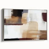 Framed abstract strokes wall art on canvas showcasing silver accents, displayed in a modern setting with elegant lines and dynamic colors, perfect for contemporary decor.