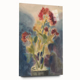 Modern Wall Art: Red Flowers - Vibrant Abstract Floral Watercolor