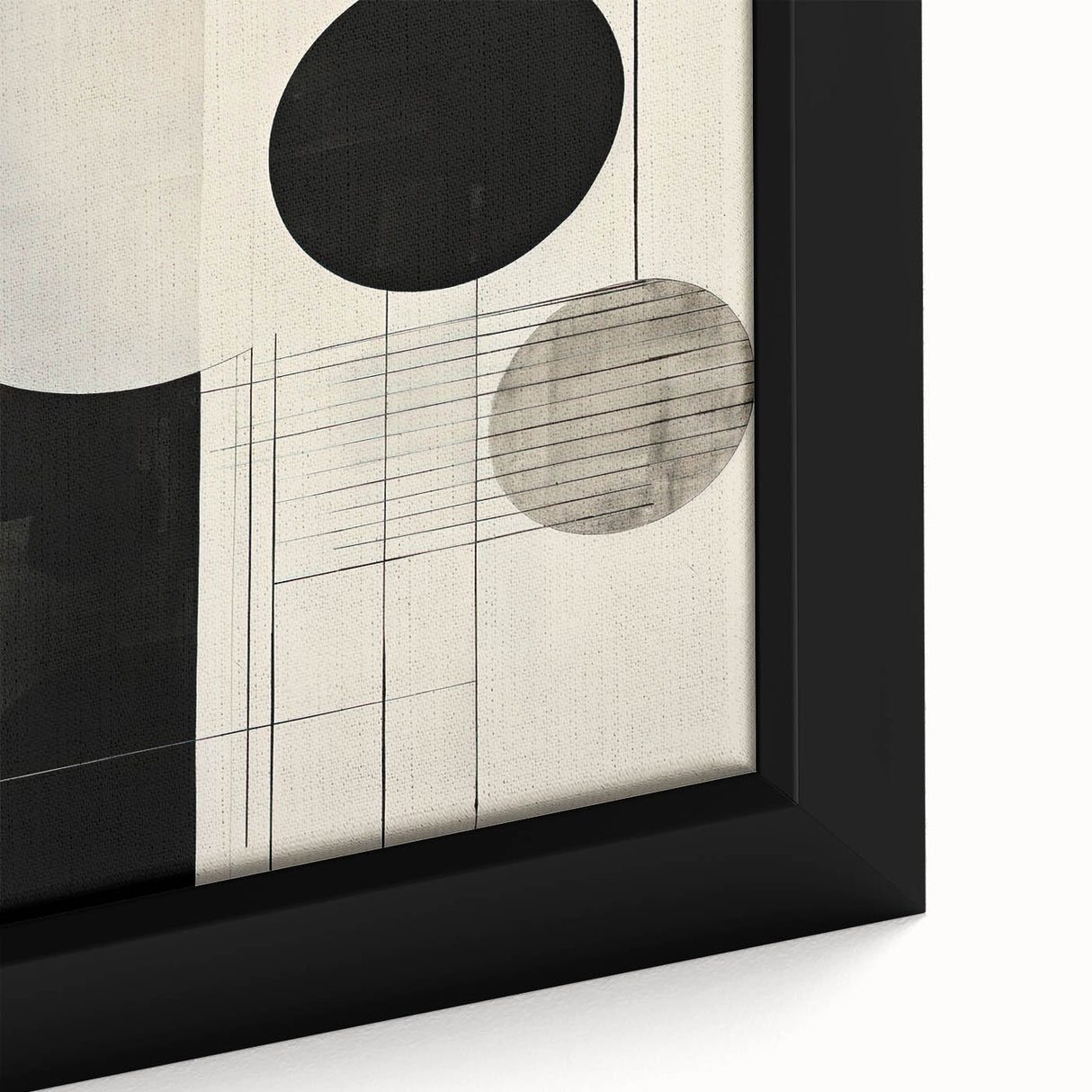 Modern Dining Area Art Pieces - Black & White Geometric Canvas