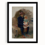 Modern Wall Art of Seated Figure with Child - Abstract Contemporary Art Print