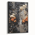Black and white wall art featuring a close-up landscape on framed canvas, suitable for bedroom decor.