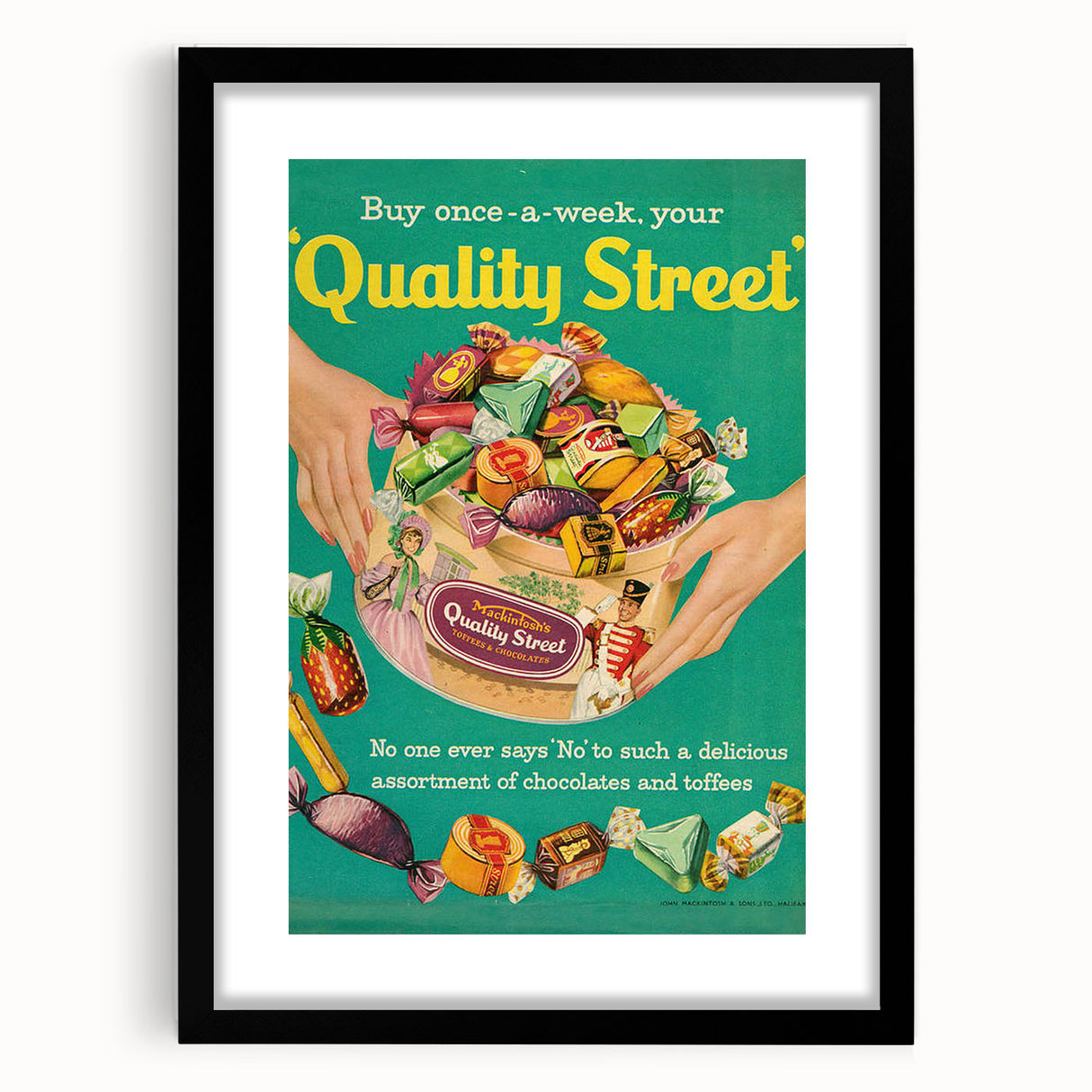Retro Quality Street Ad Wall Art - Vintage Prints for Sweet Lovers