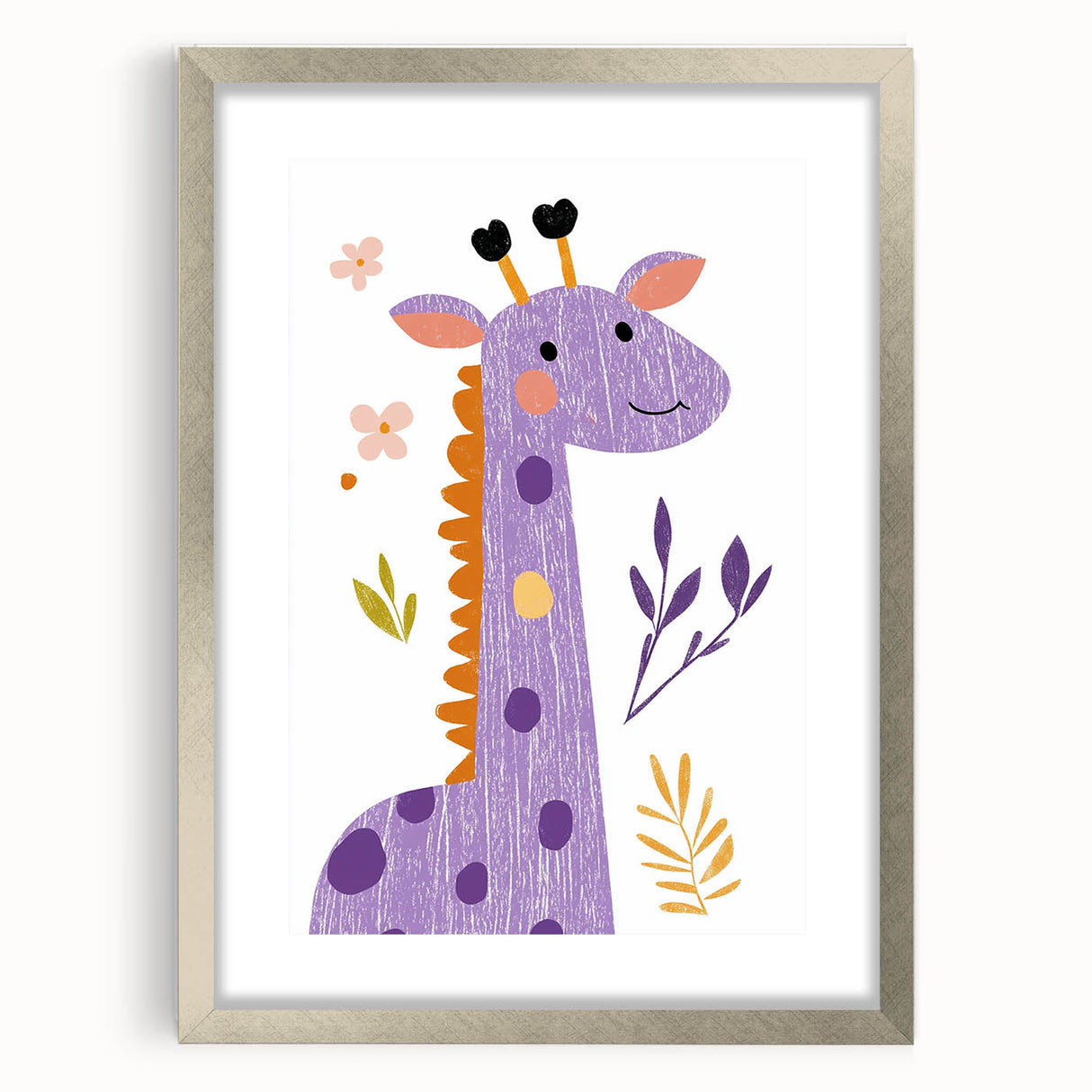 Playful Giraffe Nursery Wall Art - Framed Baby Art Prints
