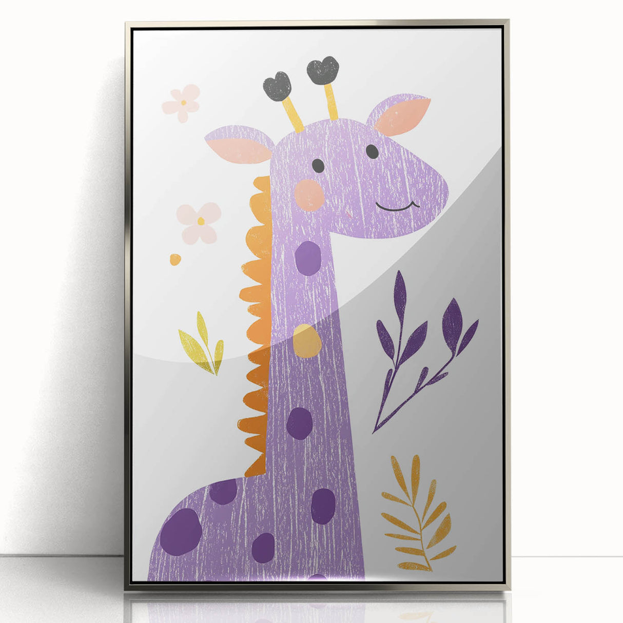 Playful Giraffe Nursery Wall Art - Framed Baby Art Prints
