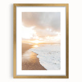 Extra large abstract art print featuring textured swirls in gold and white hues on canvas, ideal for living room decor.