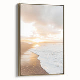 Landscape painting of a summer scene on a framed canvas, featuring muted earth tones, ideal for bedroom wall decor.