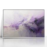 Framed abstract wall art featuring dynamic strokes in shades of blue and gold, perfect for modern home decor. The acrylic frame adds a sleek touch, enhancing any interior space.