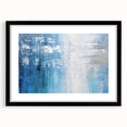 Abstract strokes wall art framed in black with a white mat, showcasing dynamic brushwork and vibrant colors, ideal for modern home decor. Perfect for enhancing living spaces.