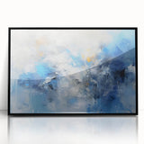 Framed wall art showcasing abstract strokes in black and white, featuring smooth acrylic finish and modern design, perfect for contemporary home decor.