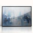 Framed acrylic wall art featuring an abstract design with bold black strokes on a white background, ideal for modern home decor. Perfect for enhancing contemporary interiors.