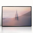Framed acrylic artwork of a majestic castle surrounded by lush landscapes, showcasing intricate details and vibrant colors, ideal for home decor.