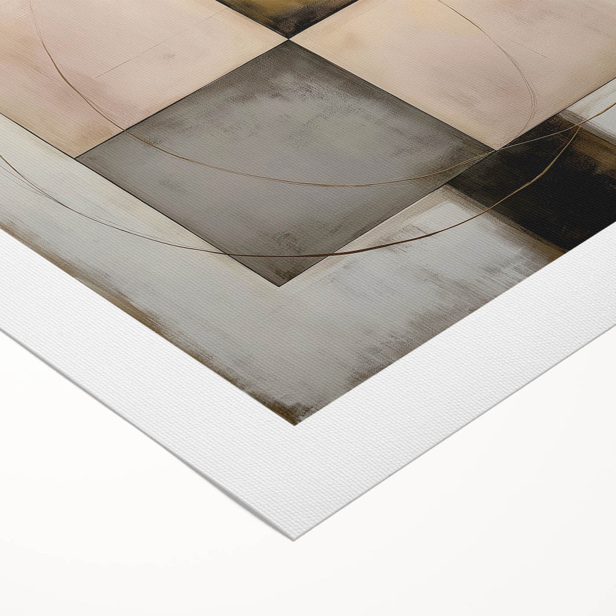 Elegant Abstract Bedroom Wall Art - Gold and Beige Canvas Print
