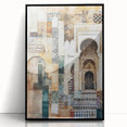 Framed abstract wall art showcasing a sleek black design inspired by modern architecture, displayed in a contemporary setting, perfect for adding sophistication to any room.