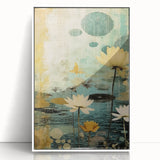 Framed abstract floral wall art in white acrylic, showcasing vibrant colors and intricate designs, perfect for modern home decor and enhancing interior aesthetics.