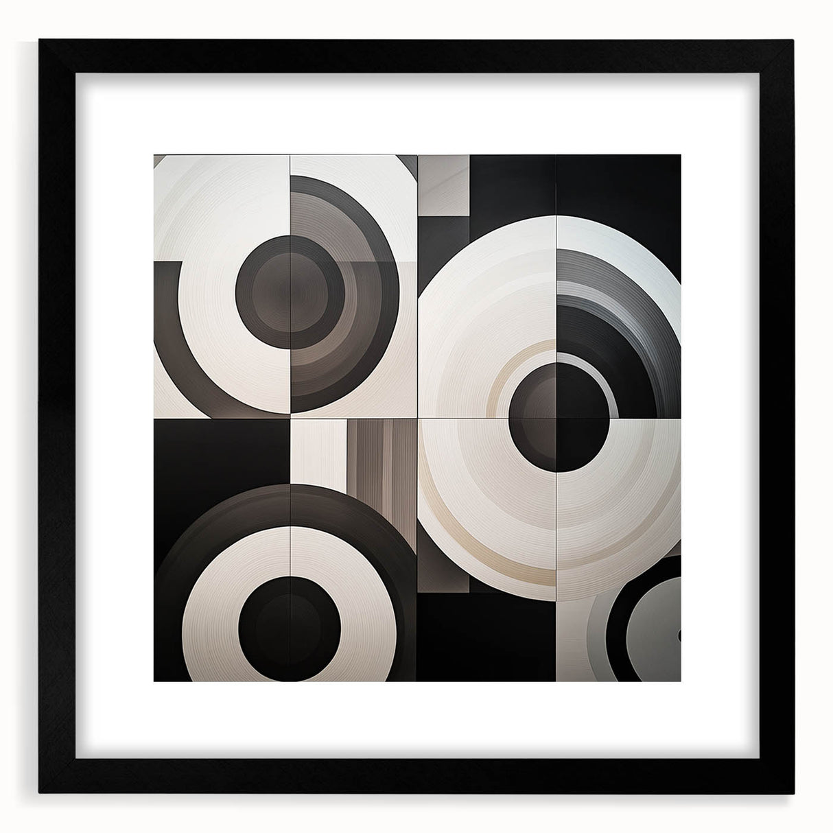 Abstract geometric frame in matte black, showcasing a modern design with sharp angles and clean lines, perfect for enhancing contemporary decor.