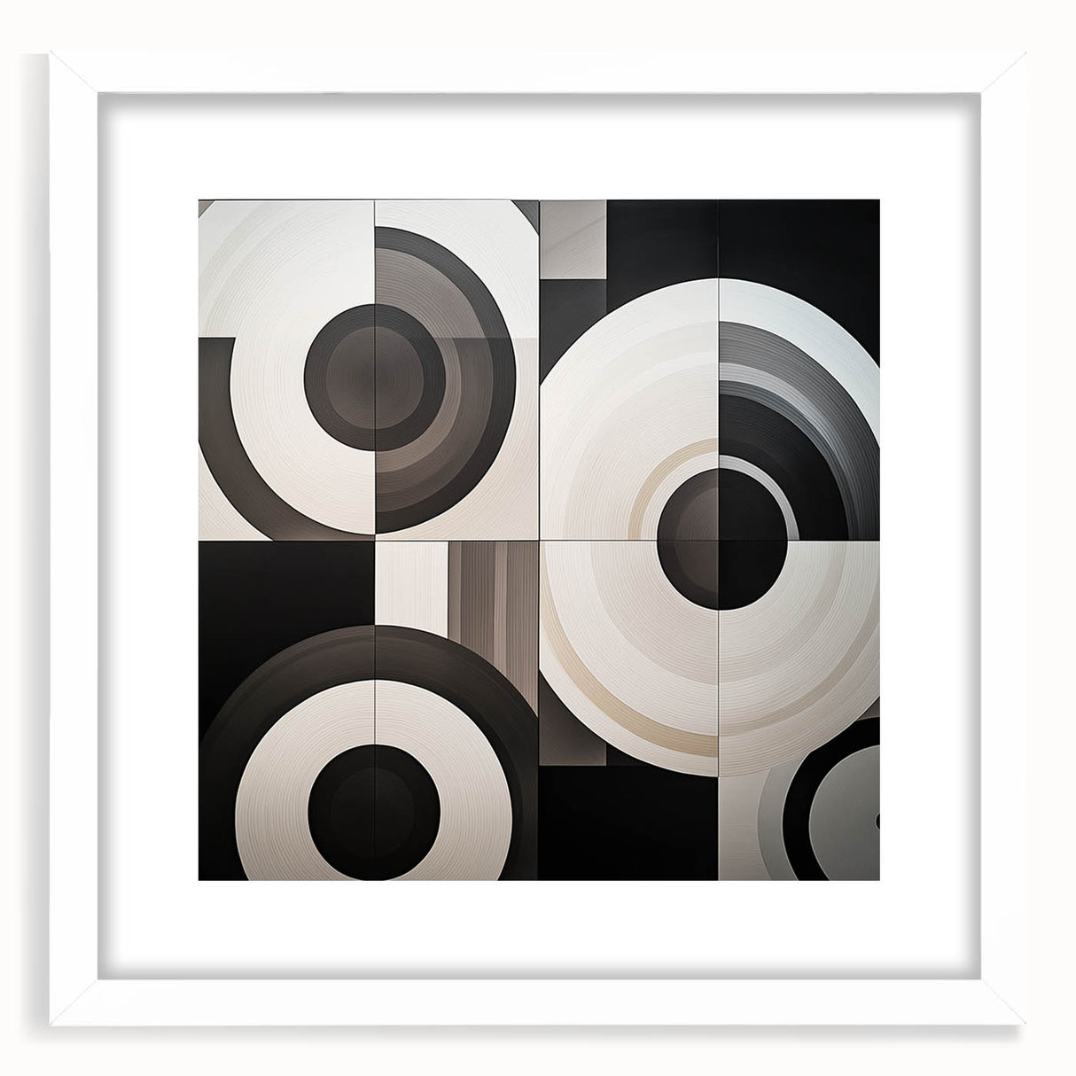 Abstract geometric frame design showcasing a white mat and angular shapes, perfect for modern decor and artistic displays in contemporary spaces.