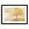 Abstract landscape wall art framed with a black mat, showcasing vibrant colors and modern design elements, perfect for enhancing contemporary interior decor.