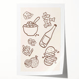 Extra large rolled print of floral art featuring vibrant red and green hues, ideal for art wall dining room.